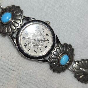 Silver and Turquoise Women's Watch